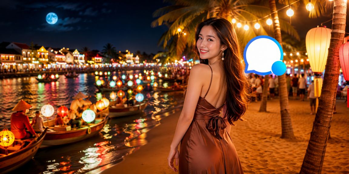 Người chơi ngồi cà phê tại Hội An xem thông tin cá cược thể thao trên điện thoại