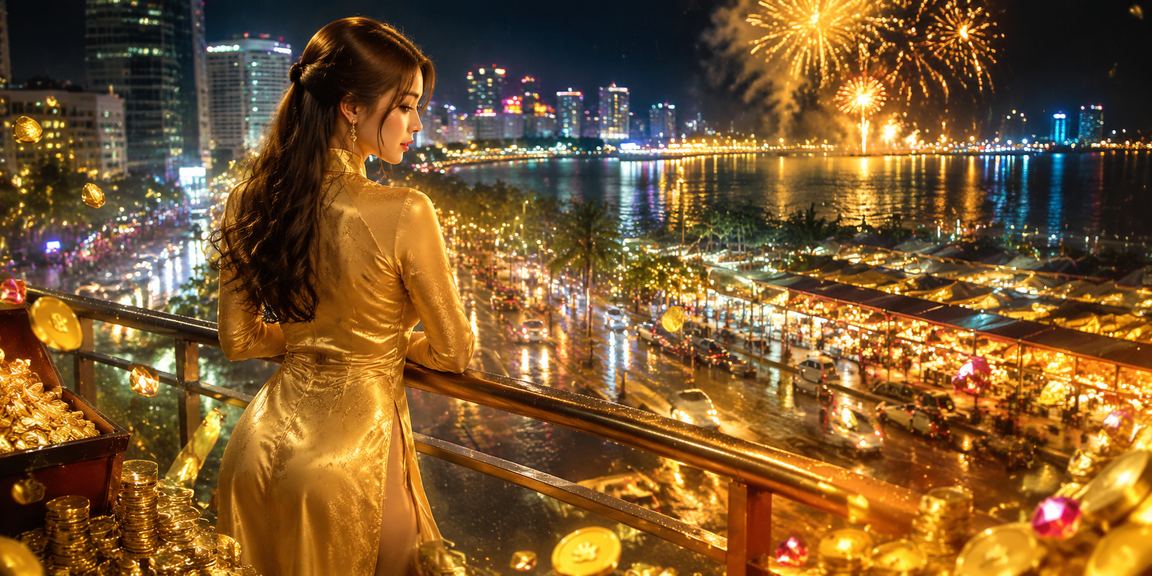 Người dùng Nha Trang trong tà áo dài xem thông tin cá cược trực tuyến